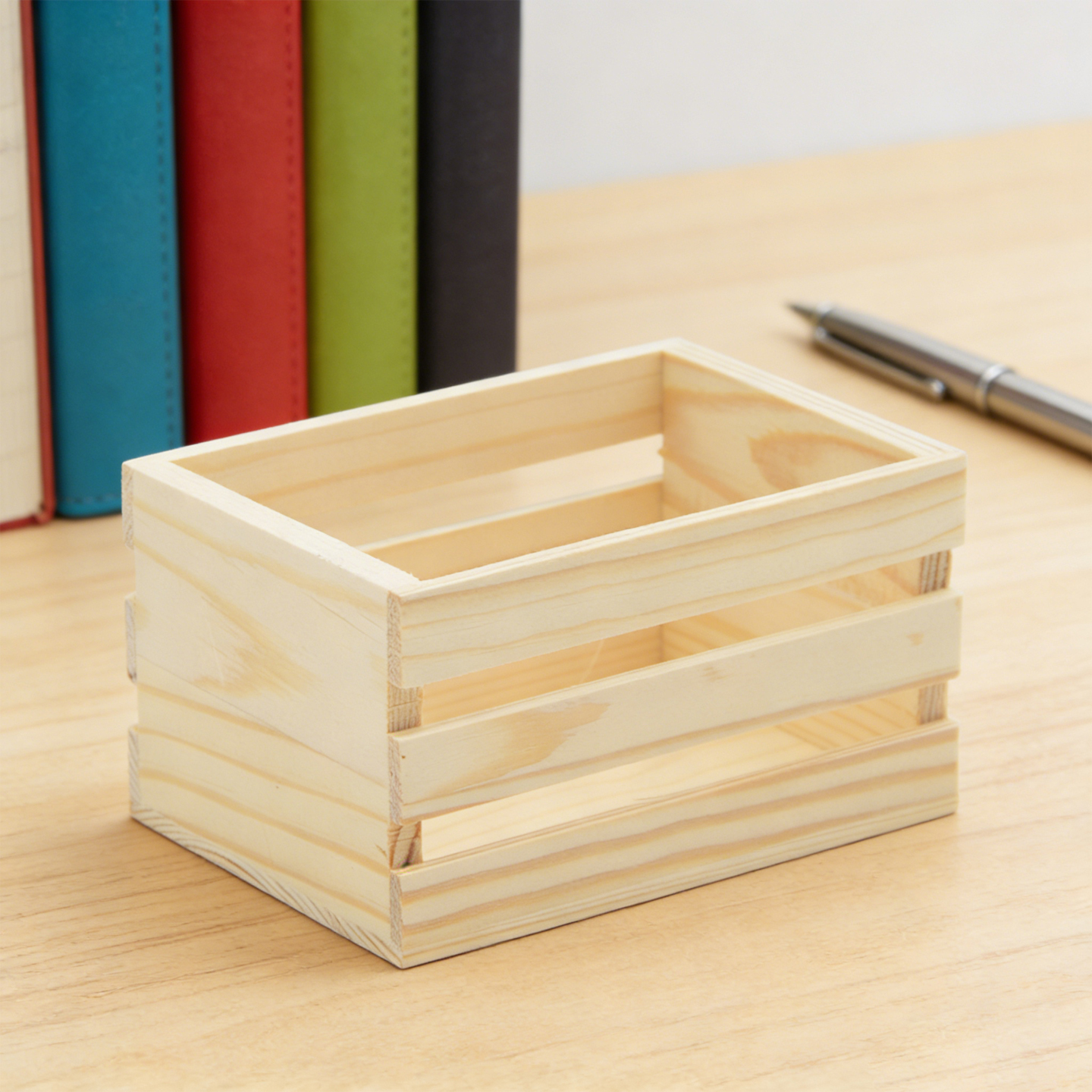 TEMU Cesta de madera de pino / de almacenamiento / Set de 2 cestas de madera / Organizador de madera natural / Cesta decorativa de pino / de madera