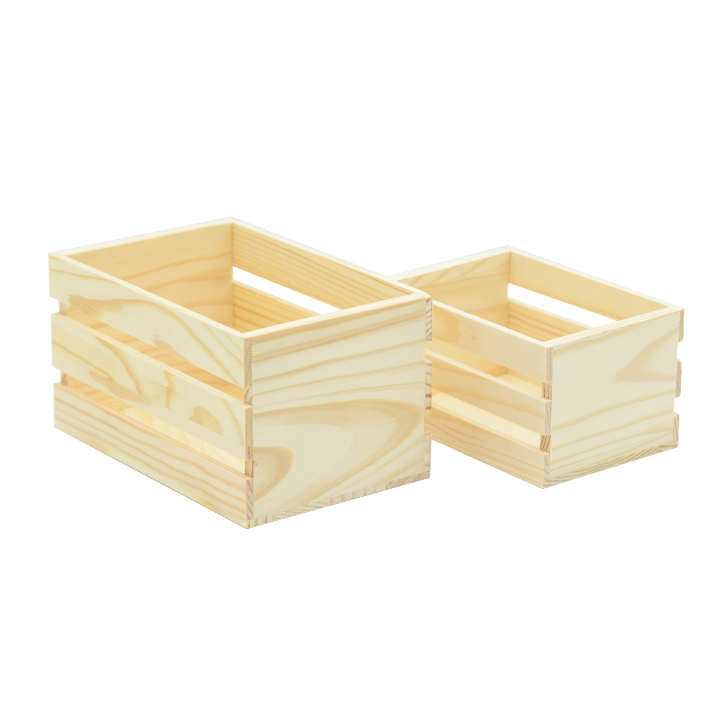 TEMU Cesta de madera de pino / de almacenamiento / Set de 2 cestas de madera / Organizador de madera natural / Cesta decorativa de pino / de madera