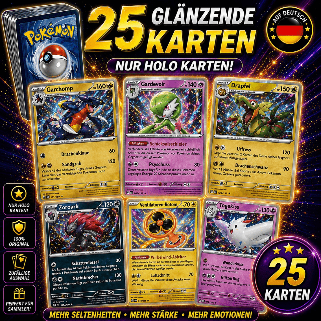 Set Of 25 100% Shiny / Reverse - German Version - 100% - Authentic