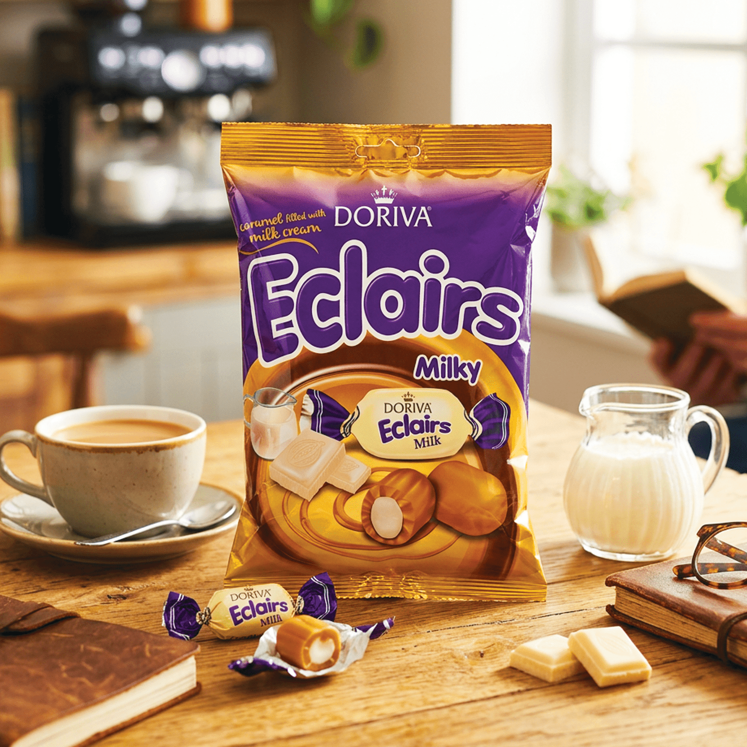 Image of Doriva Eclairs Milky 1kg - Soft Caramel Bonbons With Milk Flavor