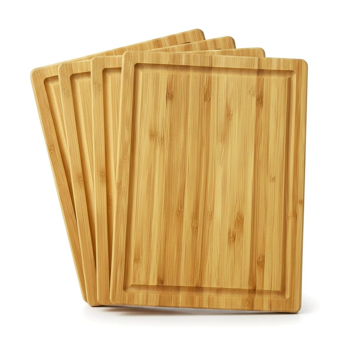 Breakfast Boards - Cutting Boards Made Of Thick Bamboo Wood In A Set For Breakfast Or Dinner, 4pcs, 25 X 18 Cm, 3 Kg