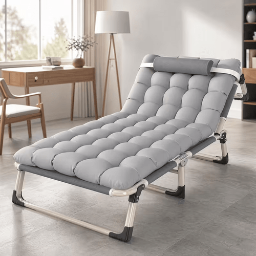 folding bed with thick mattress 176x56cm field bed adjustable folding space saving guest bed camping bed for office sleep balcony outdoor