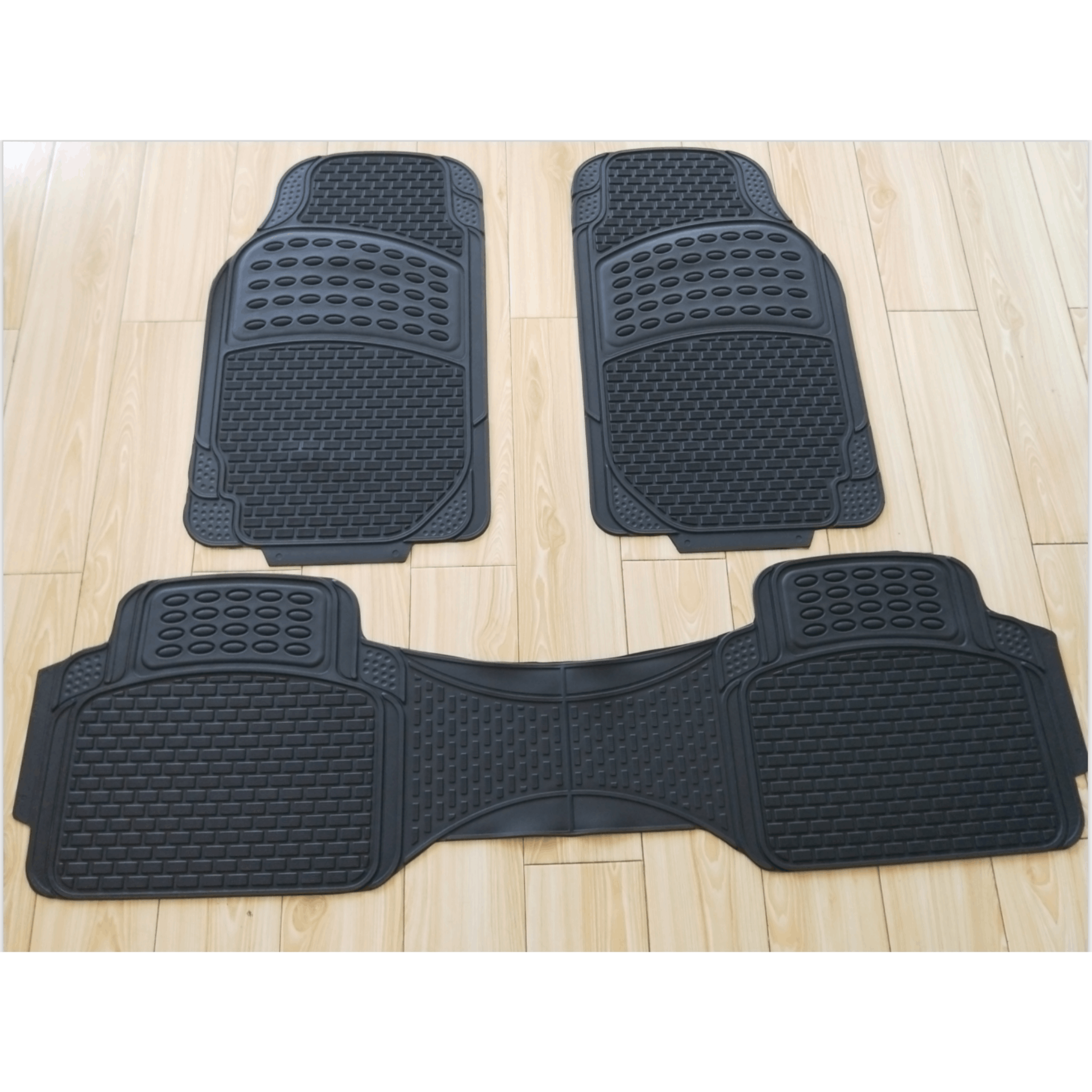 TEMU Juego de 3 alfombrillas de goma para coche | Universales, antideslizantes, resistentes al y a la suciedad, fáciles de limpiar