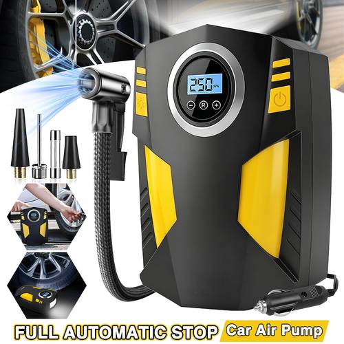 tire inflator 150psi portable air compressor with led light 3 nozzle adaptors 12v portable tire pump suitable for cars balls motorcycles bicycles practical gift for drivers