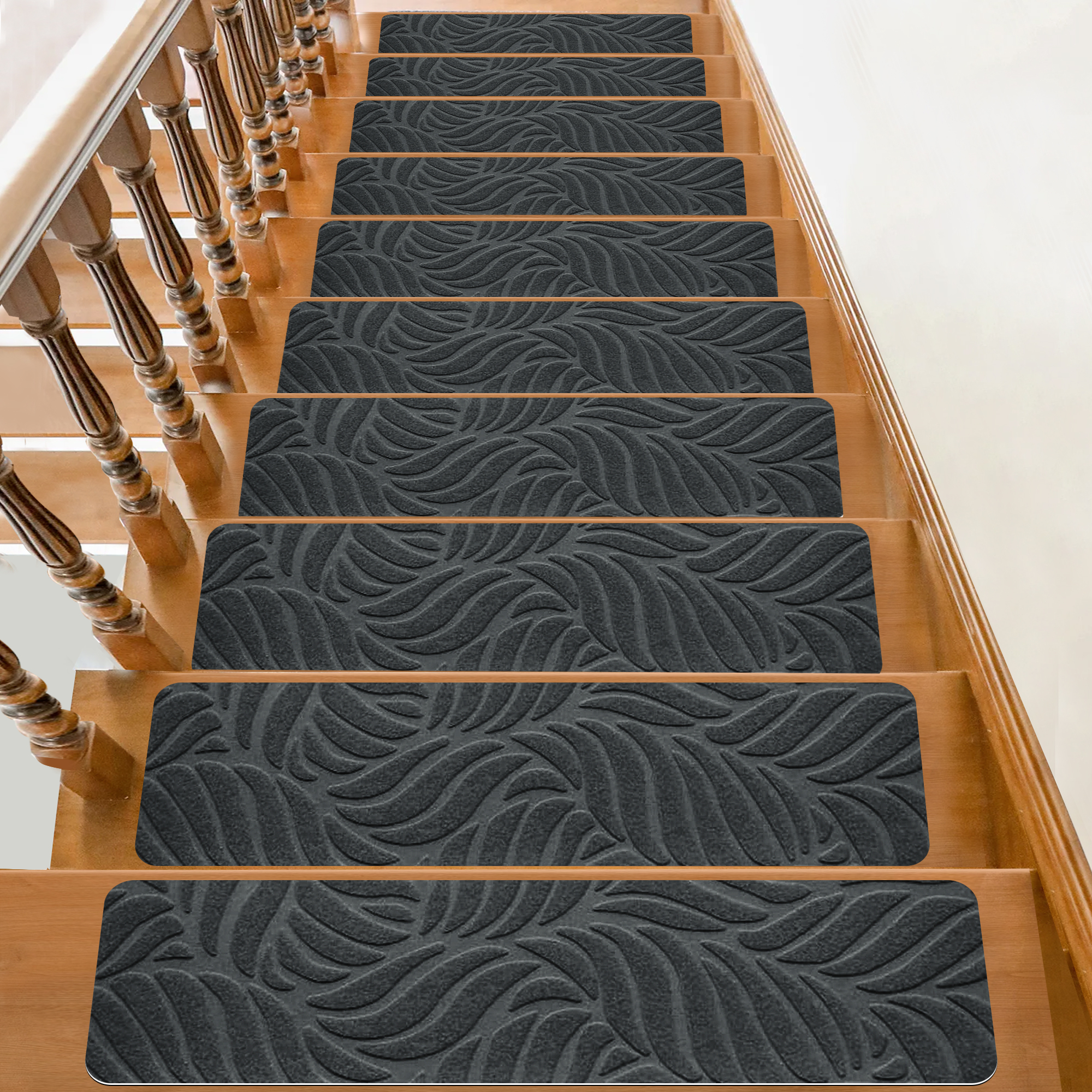 TEMU 15pcs Stair Treads Carpet Non Slip, Self-adhesive Stair Anti Slip Pads, Anti Slip Stair Pads. Stair Anti Slip Safety Mat, Washable, Easy To Care