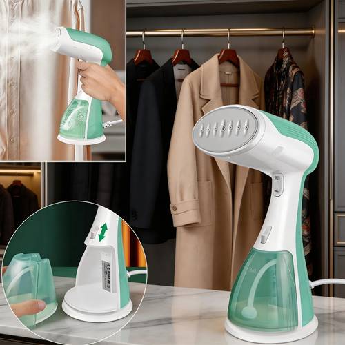 aparat de călcat vertical 1500w, fier de călcat vertical portabil pentru haine, aparat de călcat vertical portabil de 300ml, îndepărtează ridurile și mirosurile cu rezervor de apă detașabil, cablu lung de 1.5m, verde