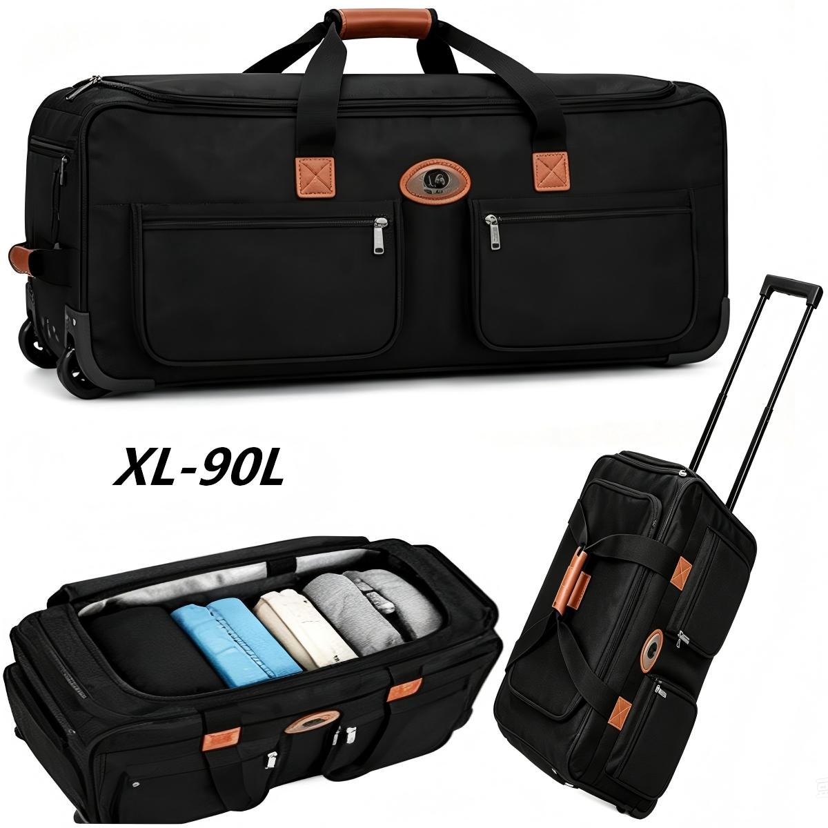 Trolley Travel Bag With Wheels, Extra Large Capacity, 75cm/90 Cm | 90 Litres | 150 Litres, For (duffle Essentials)