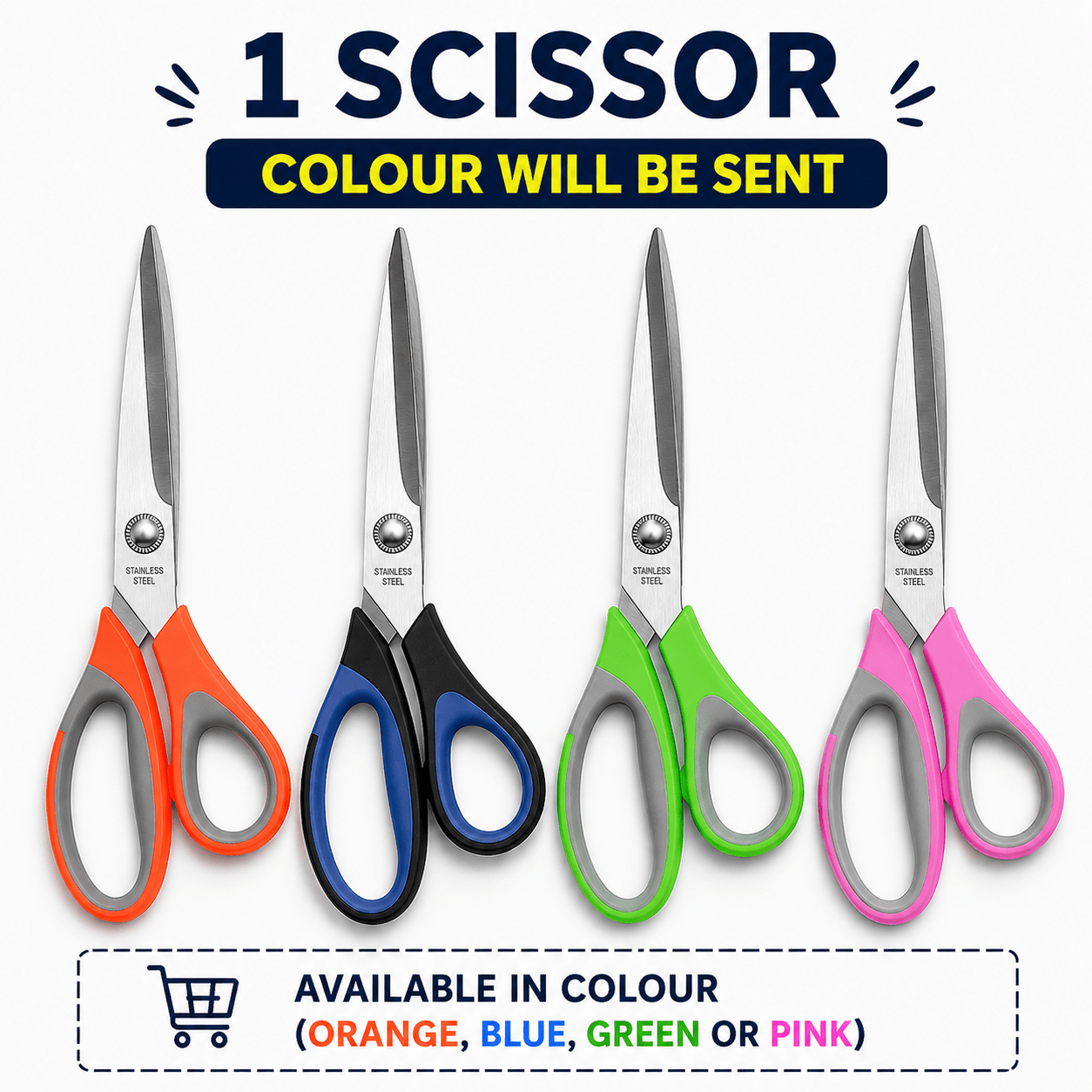 TEMU Heavy-duty 10" Large Stainless Steel Office Scissors With - Professional-grade Suitable For Paper, Fabric, Wire Cutting - Ideal For, Office,