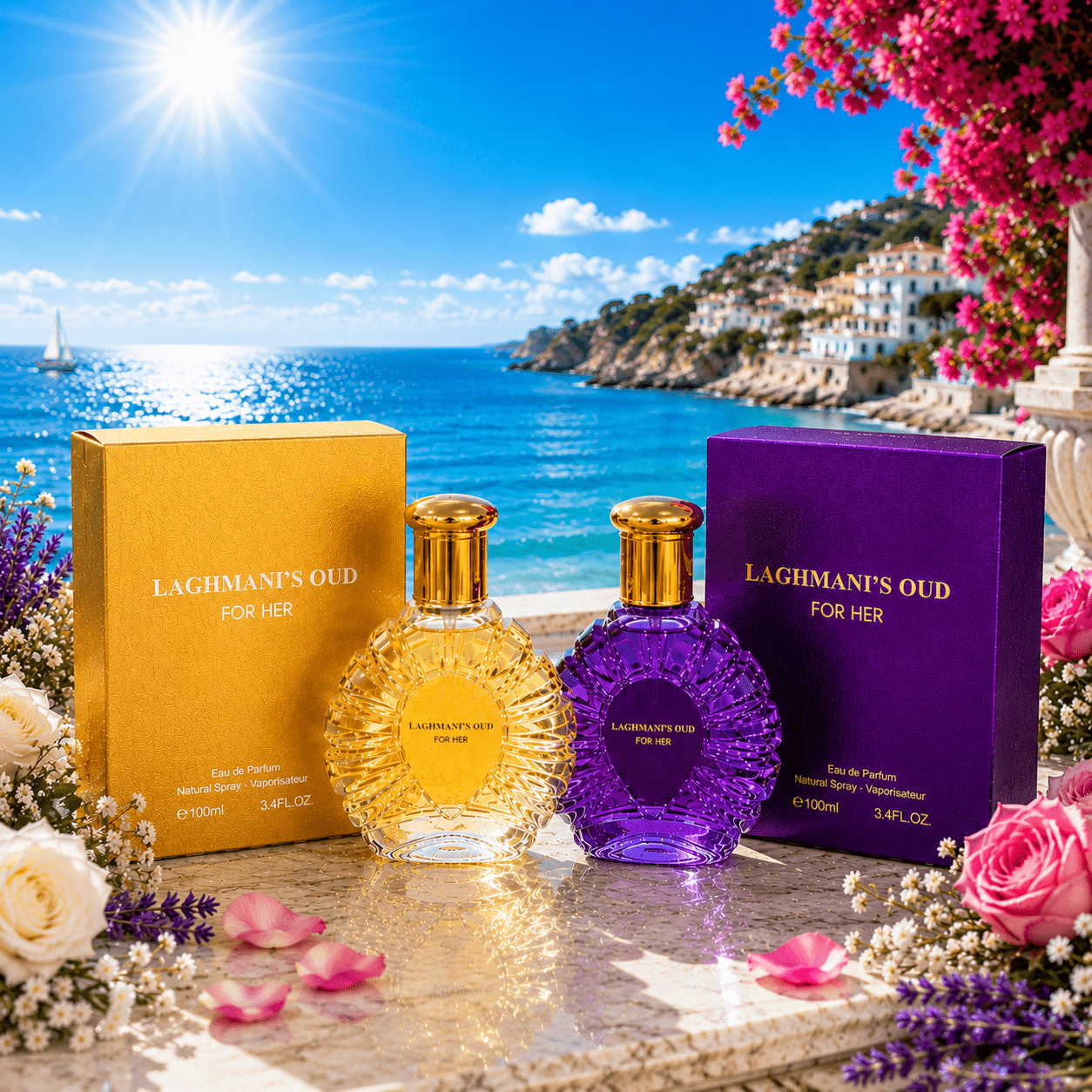TEMU Perfume For Ladies – 's Oud For Her Gold And Oud For Her 100ml X 2 Edp Warm Floral Oriental Blend Designed As A Perfume For Ladies With Elegant