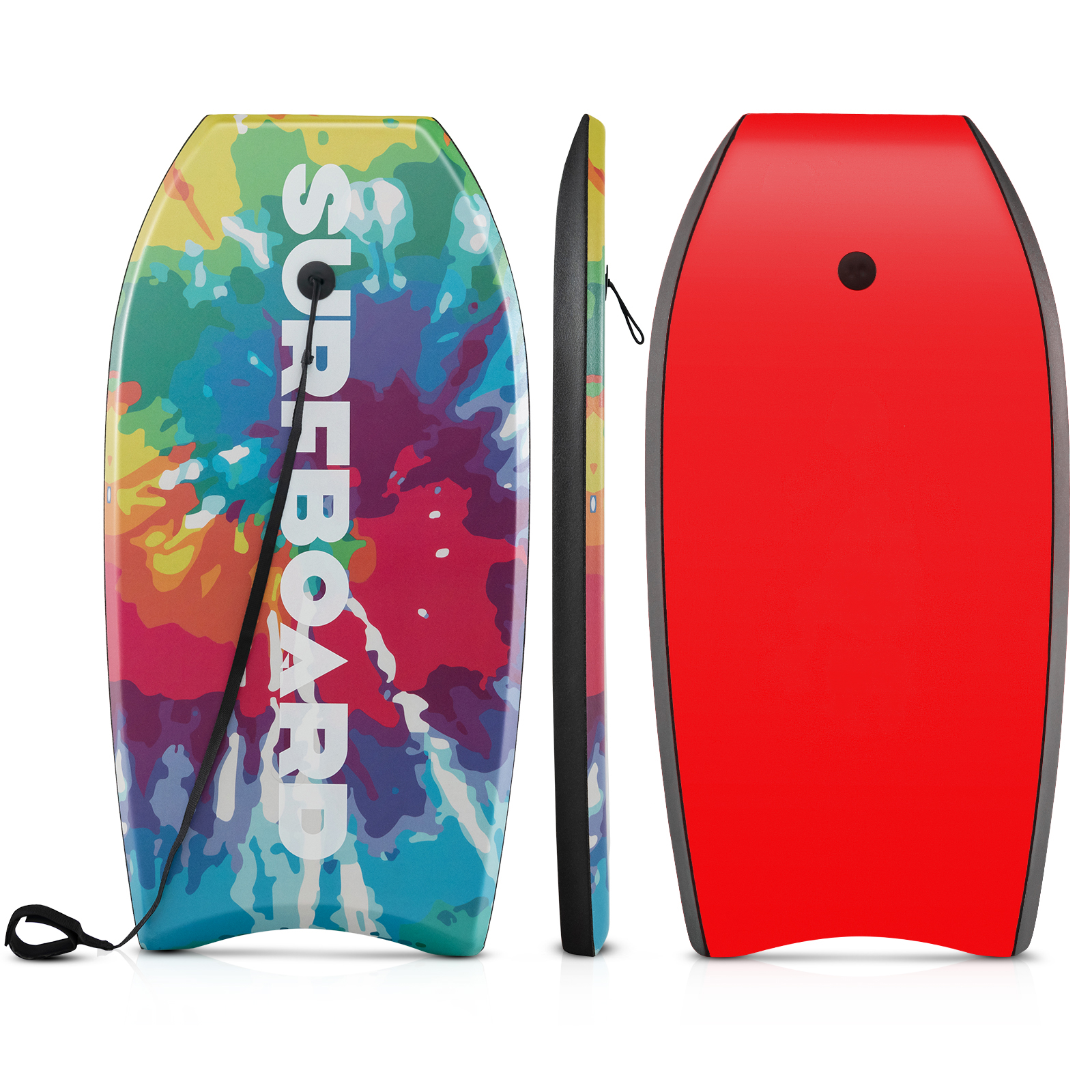 41" Surfing Board, Body Board Xpe Deck, Eps Foam Core, Crescent Tail, Dual Channel, Wrist Leash For Skill Levels, Lightweight Bodyboard For Beach, Sea And Pool