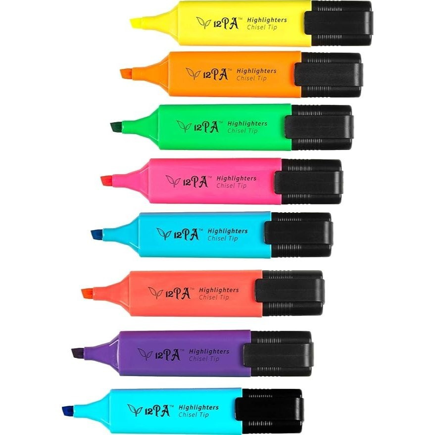 8 Chisel Tipped Highlighters: retailer-supplied image