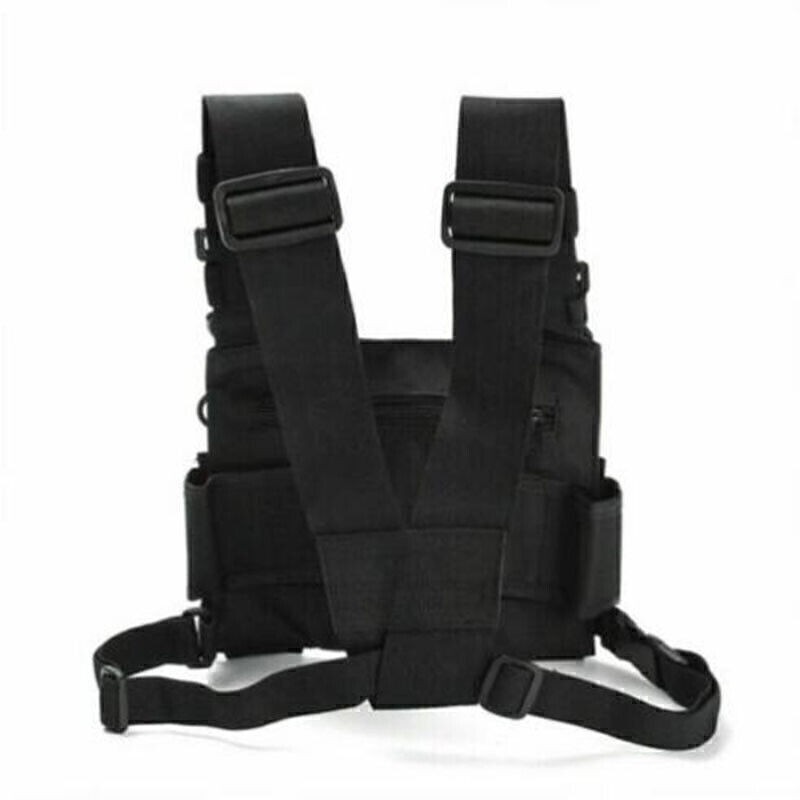 Gilet Tactique ShiLan – Sac Poitrine Homme Sac de poitrine pour homme & Sac de moto, Sac de poitrine tactique durable et léger, Gilet pour course et randonnée, Sac à dos tactique multi-poches avec sangle réglable, Convient pour l