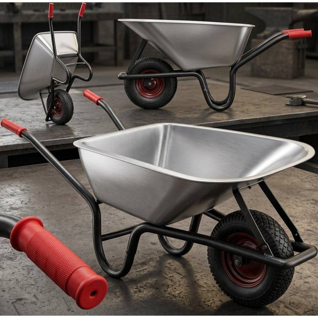 Image of Wheelbarrow 100 Up To 250kg Pneumatic Tire With Galvanized Steel Rim Garden Wheelbarrow Garden Cart