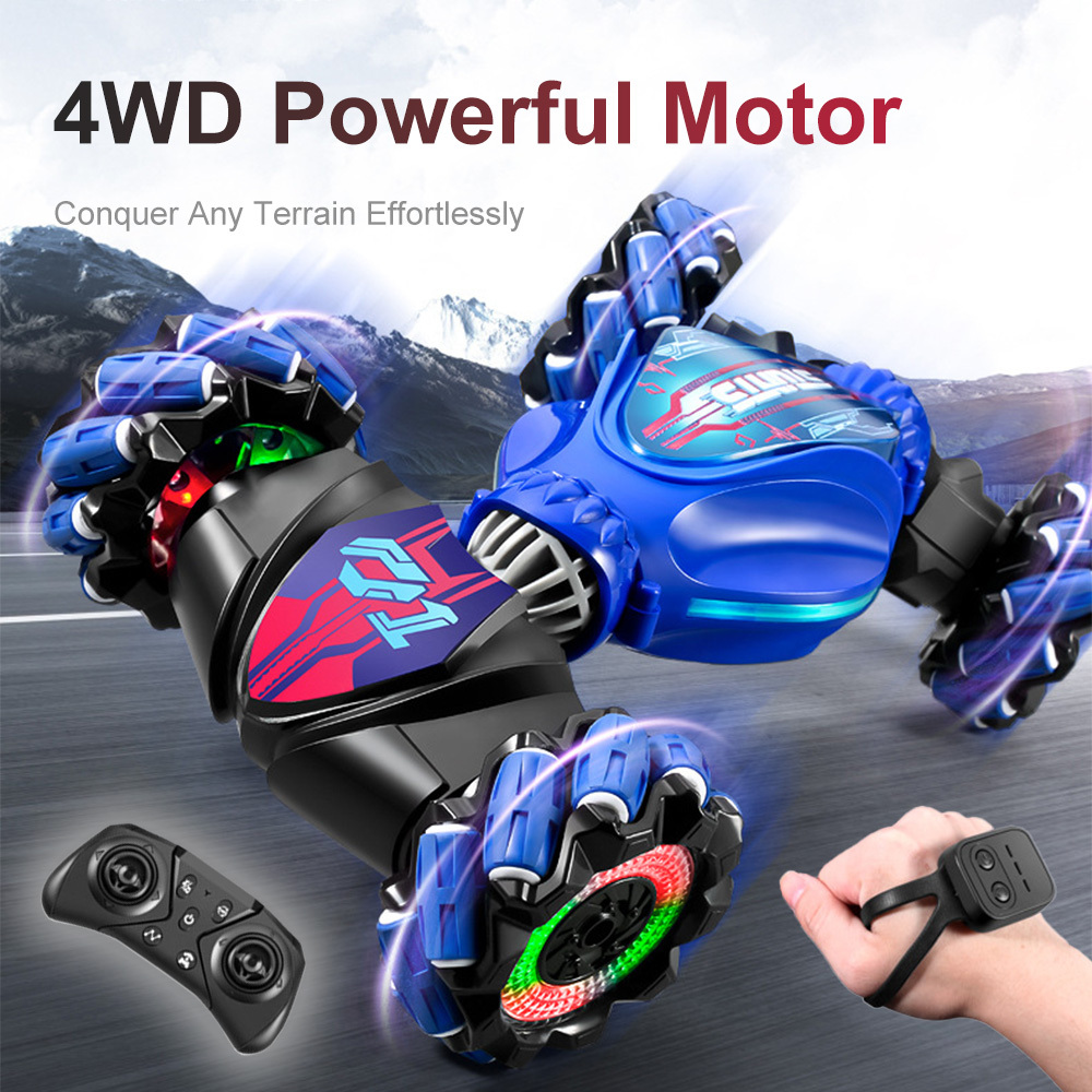 Image of 360° Rotating 4wd Remote Control Car, Gesture Sensing , 2.4g Controller And Adjustable Light & Music, Birthday Christmas Toy Gift For Boys Girls Age3+