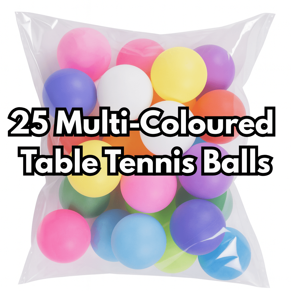 TEMU Pack Of 25 Multicolour Table Tennis Balls – 40mm Pong Balls For Practice, Games, Craft And Use