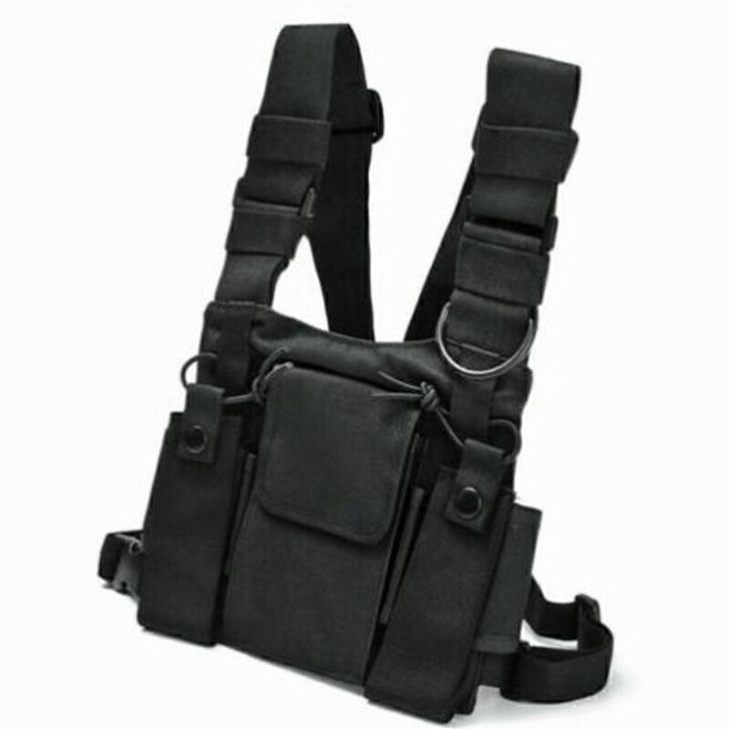 Gilet Tactique ShiLan – Sac Poitrine Homme Sac de poitrine pour homme & Sac de moto, Sac de poitrine tactique durable et léger, Gilet pour course et randonnée, Sac à dos tactique multi-poches avec sangle réglable, Convient pour l