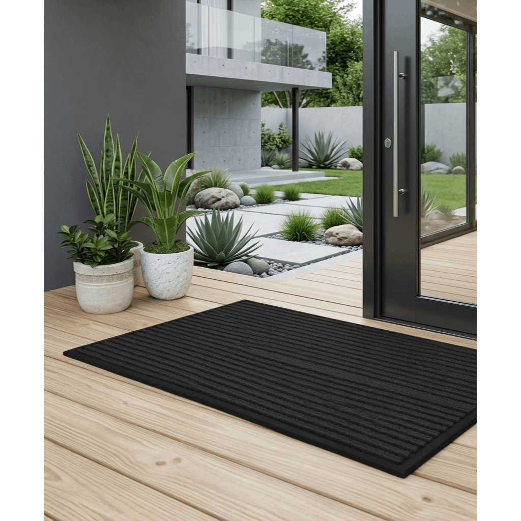 TEMU 1pc Heavy-duty Rubber Mat 40 X 60 Stripes– Extra Large Durable Pvc Floor Mat With Rubber Backing, Easy To Clean, Anti-slip & Long-lasting,