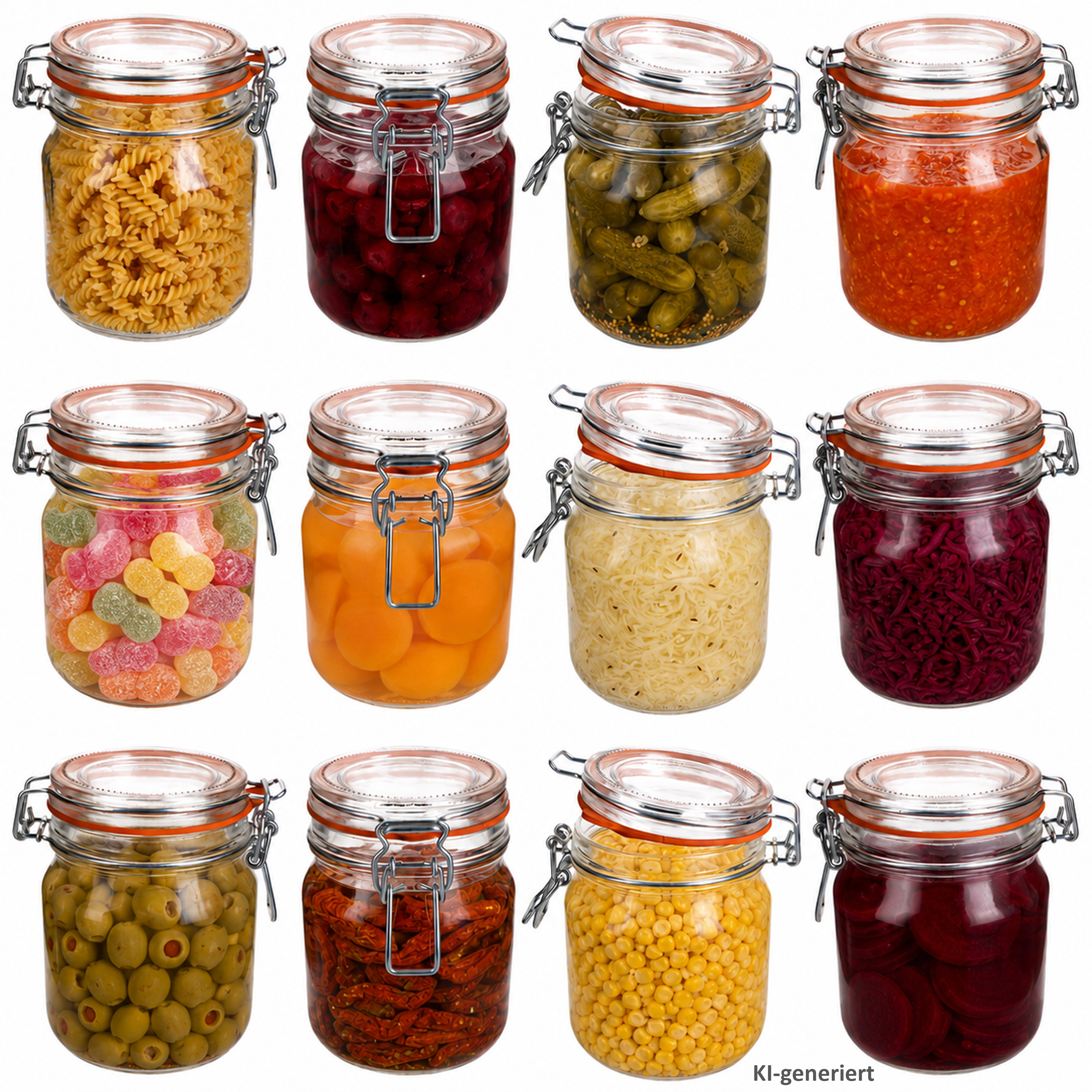 Image of 12pcs Of Odin 0.75 Liter Canning Jar With Clip Closure Airtight Storage Jar For Canning