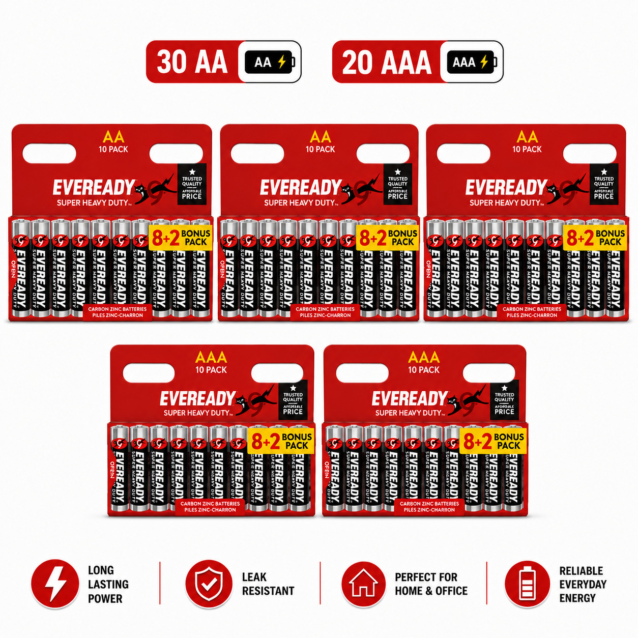 TEMU Carbon Batteries Pack Of 50 ( + 20 Aaa) R6 1.5v Duty Batteries For Household Devices