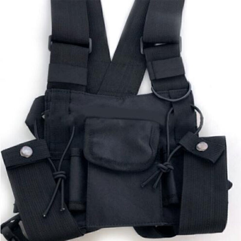 Gilet Tactique ShiLan – Sac Poitrine Homme Sac de poitrine pour homme & Sac de moto, Sac de poitrine tactique durable et léger, Gilet pour course et randonnée, Sac à dos tactique multi-poches avec sangle réglable, Convient pour l