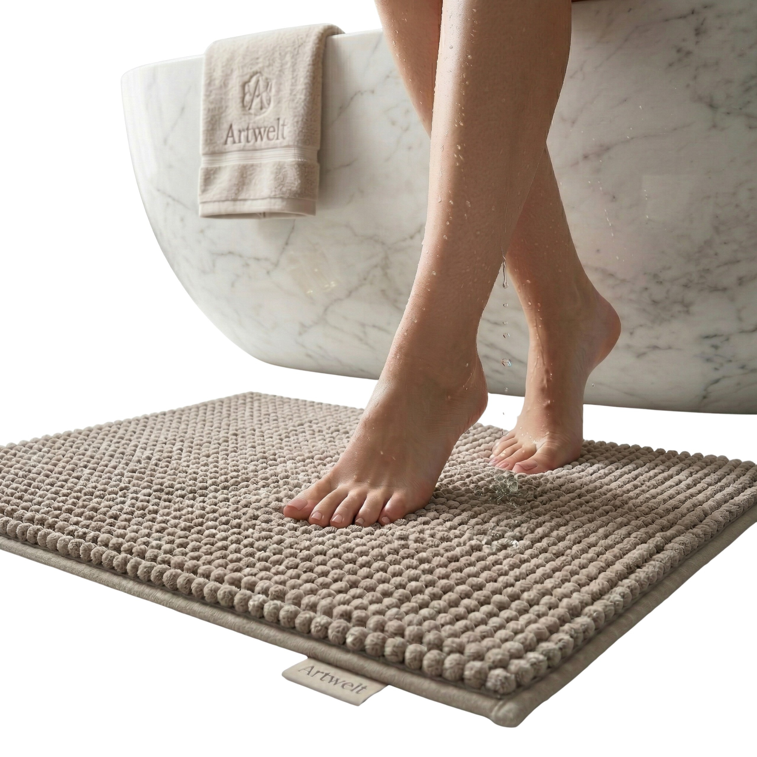 Image of Artwelt Non-slip Bath Mat, 50x80 Cm