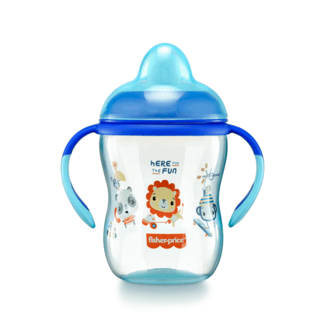 TEMU Vaso de entrenamiento semirrígido First Moments con pico - Azul centelleante - Fisher Price