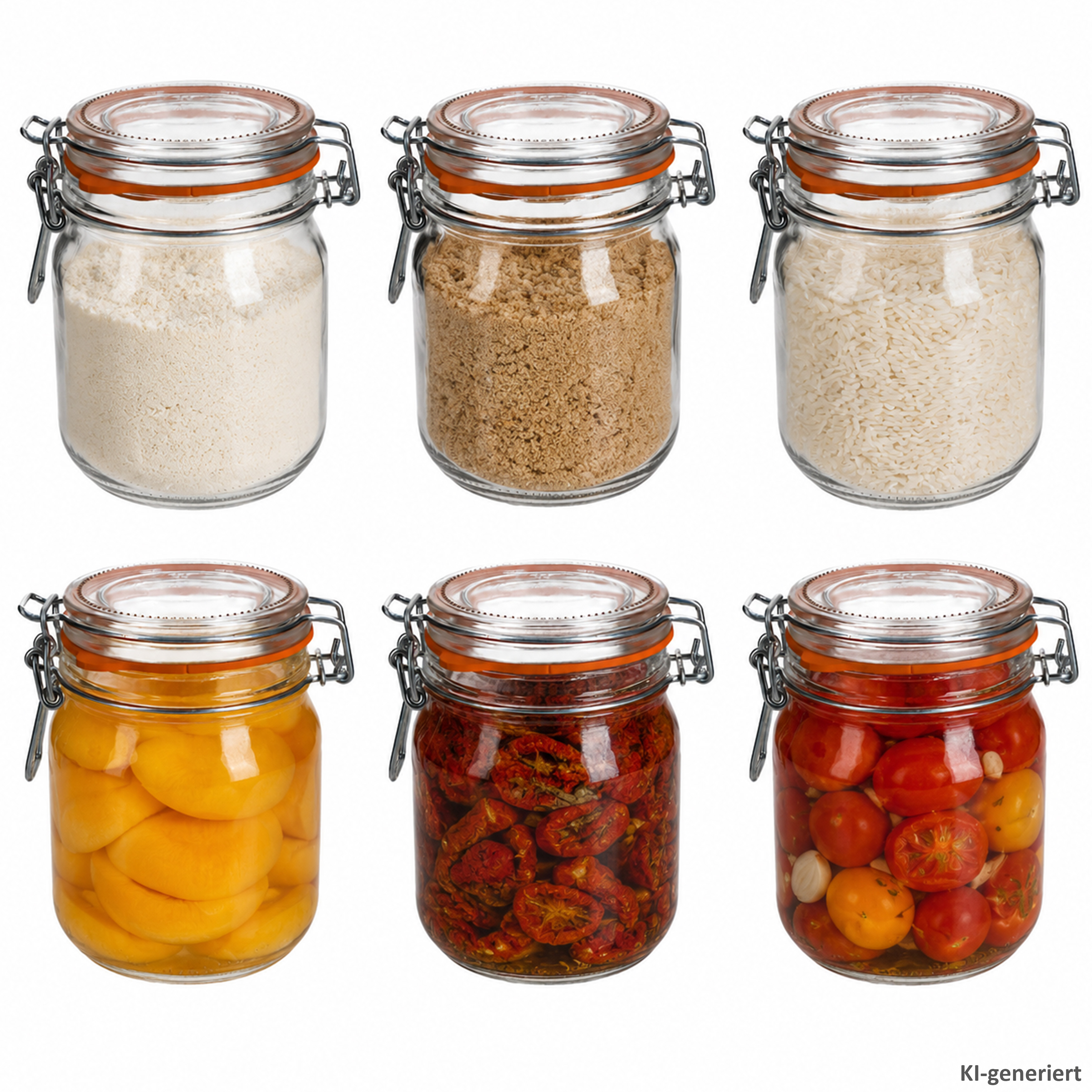 Image of 6pcs Of Odin 0.75 Liter Canning Jar With Clip Closure Airtight Storage Jar For Canning