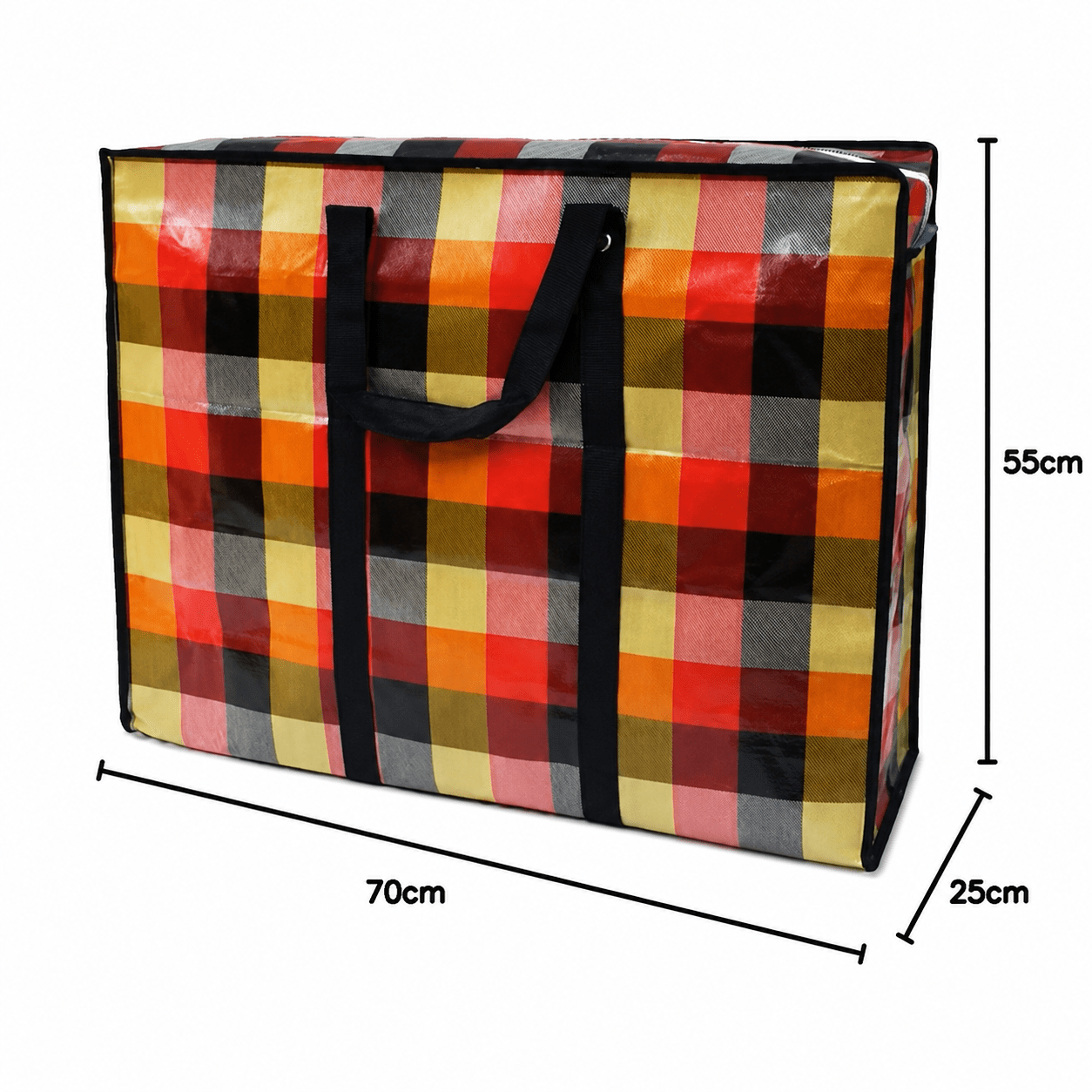 TEMU 3 Pcs Extra Large Colourful Jumbo Storage Laundry Bag Strong Zipped Under Bed Bedding Clothes Organizer Waterproof Moving Bag (70 X 55 X 25)