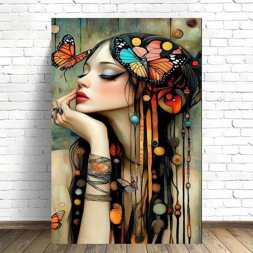 2d flat 1 piece set of art retro classic retro canvas art prints and women wall decoration suitable for home office kitchen bathroom living room bedroom dining room room decoration home decoration wall painting decoration wall decoration decorative painting for holiday gifts solid wood frame wrapped canvas painting