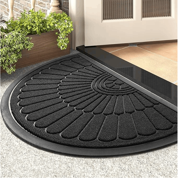 TEMU 1pieza Felpudo Semicircular para Puerta Interior/Exterior, Felpudo de Bienvenida Resistente y Duradero, Felpudo Frontal de para Entrada, Patio,