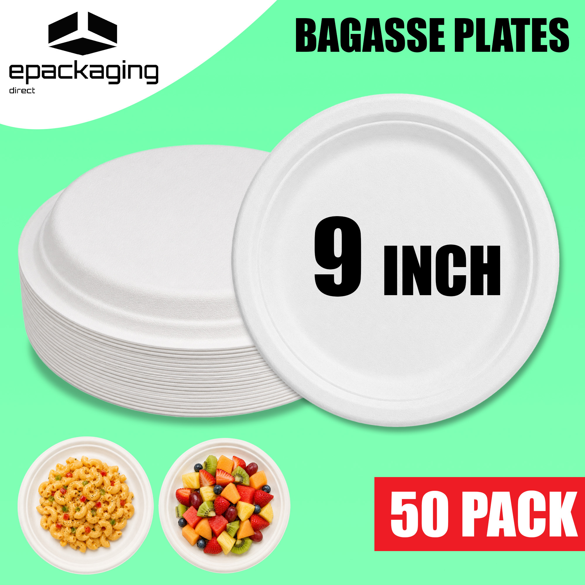 TEMU 50pcs Paper Plates 9 Inch – Strong White Paper Plates – Heavy Duty Picnic Bbq Catering Plates – Bulk Plates For Events & Parties