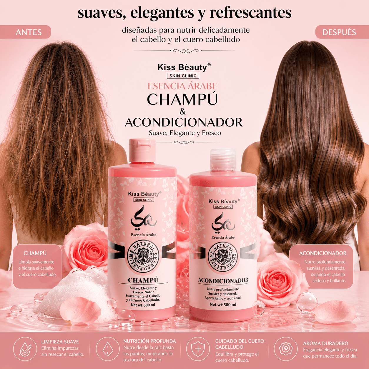 Kiss Beauty Arabic Shampoo & Conditioner Set, 2-piece