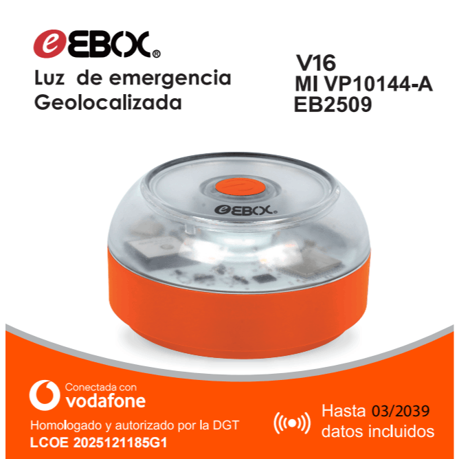 TEMU V16 Luz de Emergencia Geolocalizada Seal V16 Homologada DGT, Certificada por la DGT con número de certificación