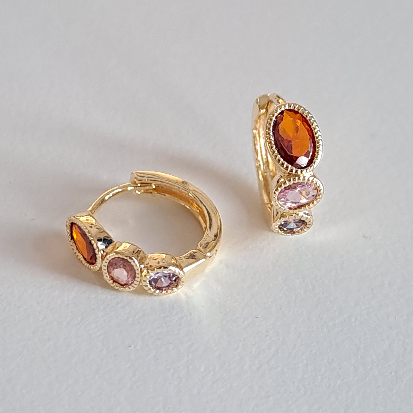 Colorful Zircon Hoop Earrings | Elegant Fashion Earrings For Party & Daily Wear