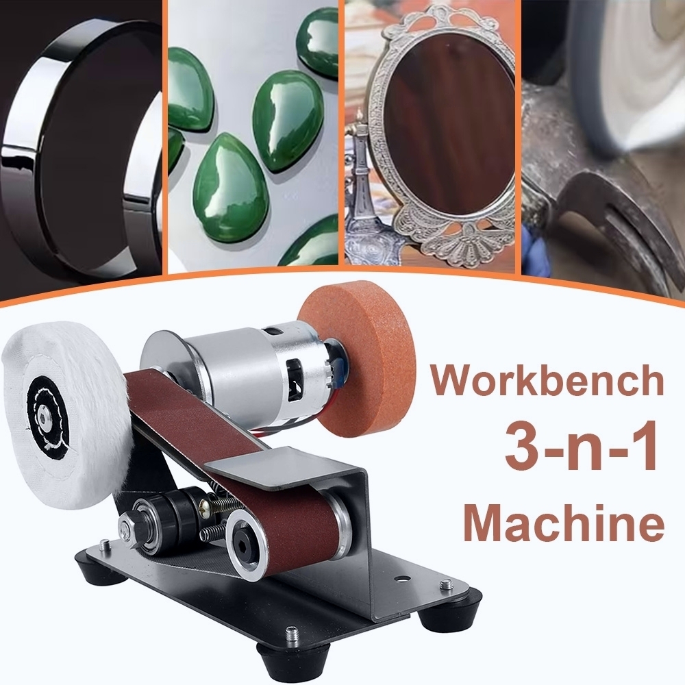 TEMU 1 Multi-functional Electric Belt Sander Knife Sharpener With 15° Fixed-angle Design And Full Copper Motor, 304 Stainless Steel Body Polishing