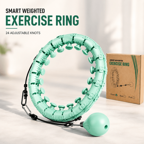 smart weighted exercise ring 24 detachable knots waist trainer with 360 auto spinning massage fitness exercise ring for adults home workout