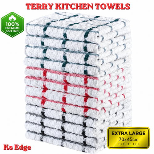 tea towels extra large 70x45cm kitchen towels set cleaning towel 100 cotton terry towelling soft absorbent lint cloth dish towels and bar towels assorted colors