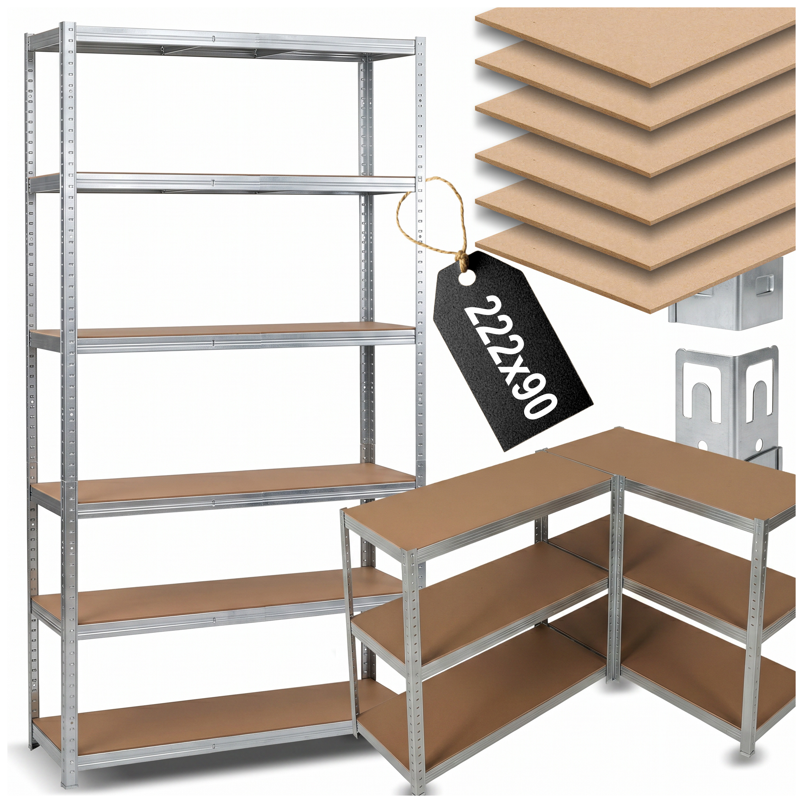 TEMU Metal Storage Rack 222x90x40 Cm – Sturdy And Durable Garage Rack With A Load Capacity Of Up To 1050 Kg. Perfect For , Workshop, Warehouse, , Or