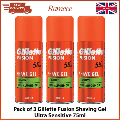 fusion shaving gel for men 3 x 75ml multipack formula for rich lubrication gel enhances razor glide smooth daily grooming essential compatible with fusion razors