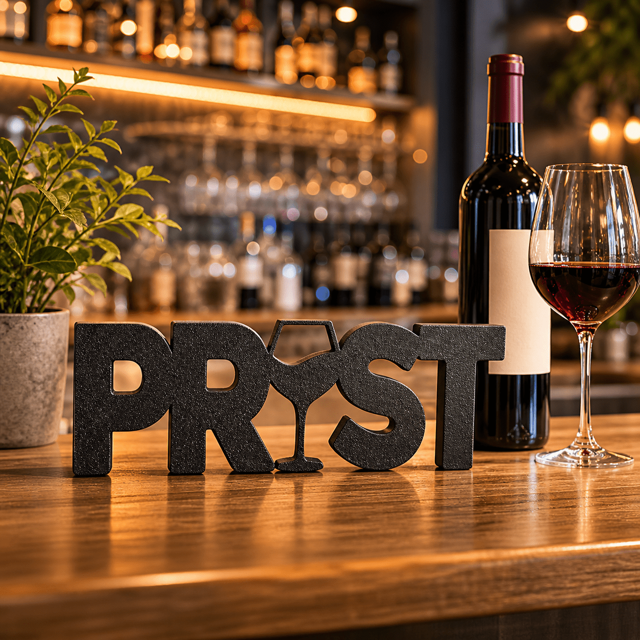 Decorative Stand "cheers" - Stylish Wine And Bar Decor For Display