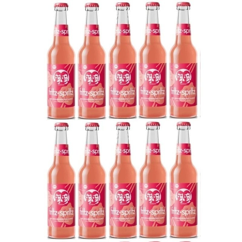 10-pack Fritz Spritzrhubarb Sparkling Water, 0.33l, Includes Refillable Deposit Beverage