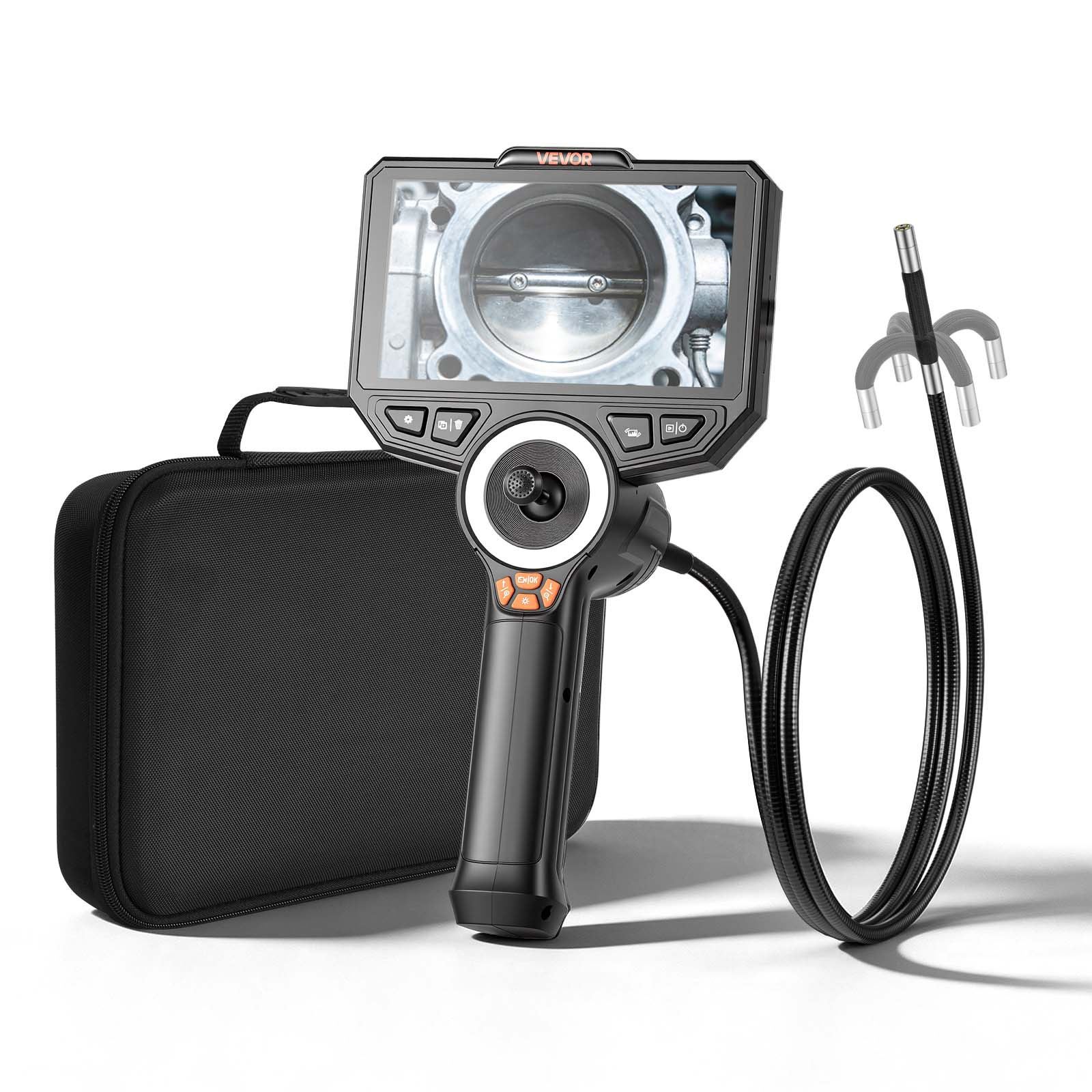 Image of Vevor Articulating Endoscope With Light, True 1080p Borescope Inspection Camera With Articulated Probe, Flexible Scope Cam For Wall Automotive Engine Inspect-4.9ft