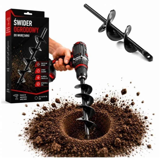 Planting Tool Garden Auger For Drill Earth Drill Bit 5x22 Cm: retailer-supplied image