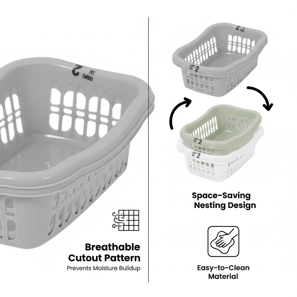 6Pack Drawer Storage Baskets, Stackable Organizer Bins
