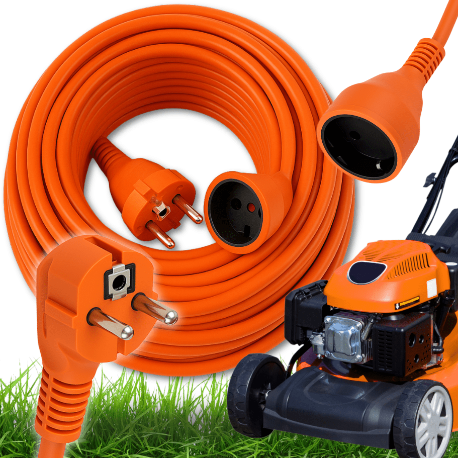 verlängerungskabel 30m / 50  für garten und baustelle, hochleistungs-stromkabel mit robustem schutzmantel, 2-adrig 1,5 mm²  ,  -stecker und -kupplung, strapazierfähige isolierung gegen abrieb, für heimwerker und hobbywerkstatt