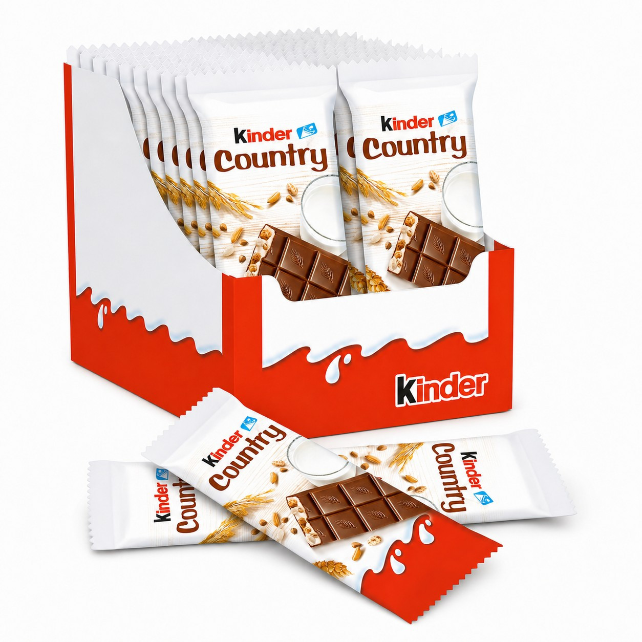 Image of Kids Country 20-pack – Crunchy Cereals With Milk Cream & Chocolate – Individually Wrapped Bars, Bulk Pack