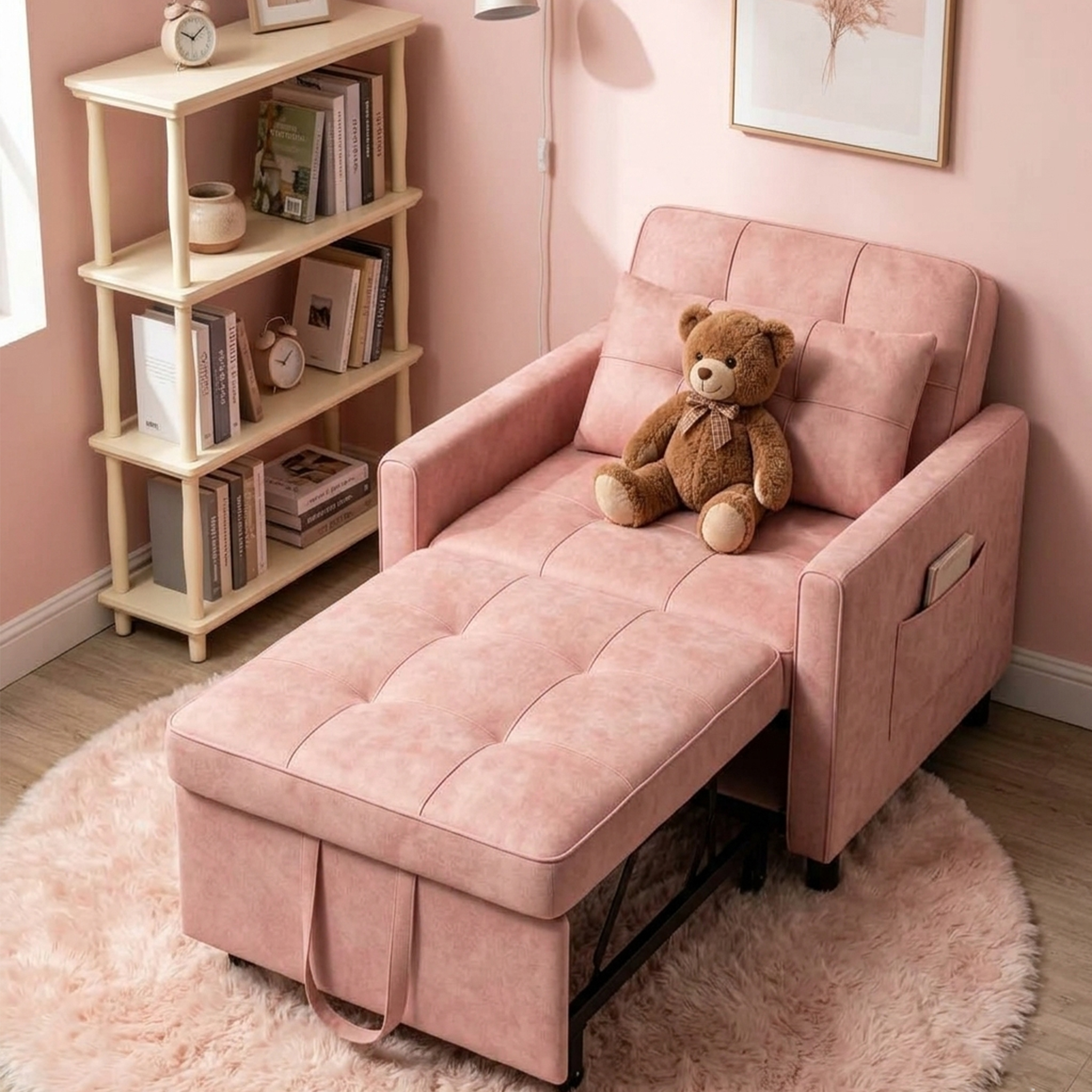 Image of 3-in-1 Bed, Chair Bed With Cushions, , Linen & Foam, Springs, Supports Up To 160 Kg. Chair Dimensions: 78x86x84 Cm (wxdxh), Bed Dimensions: 78x174x40 Cm