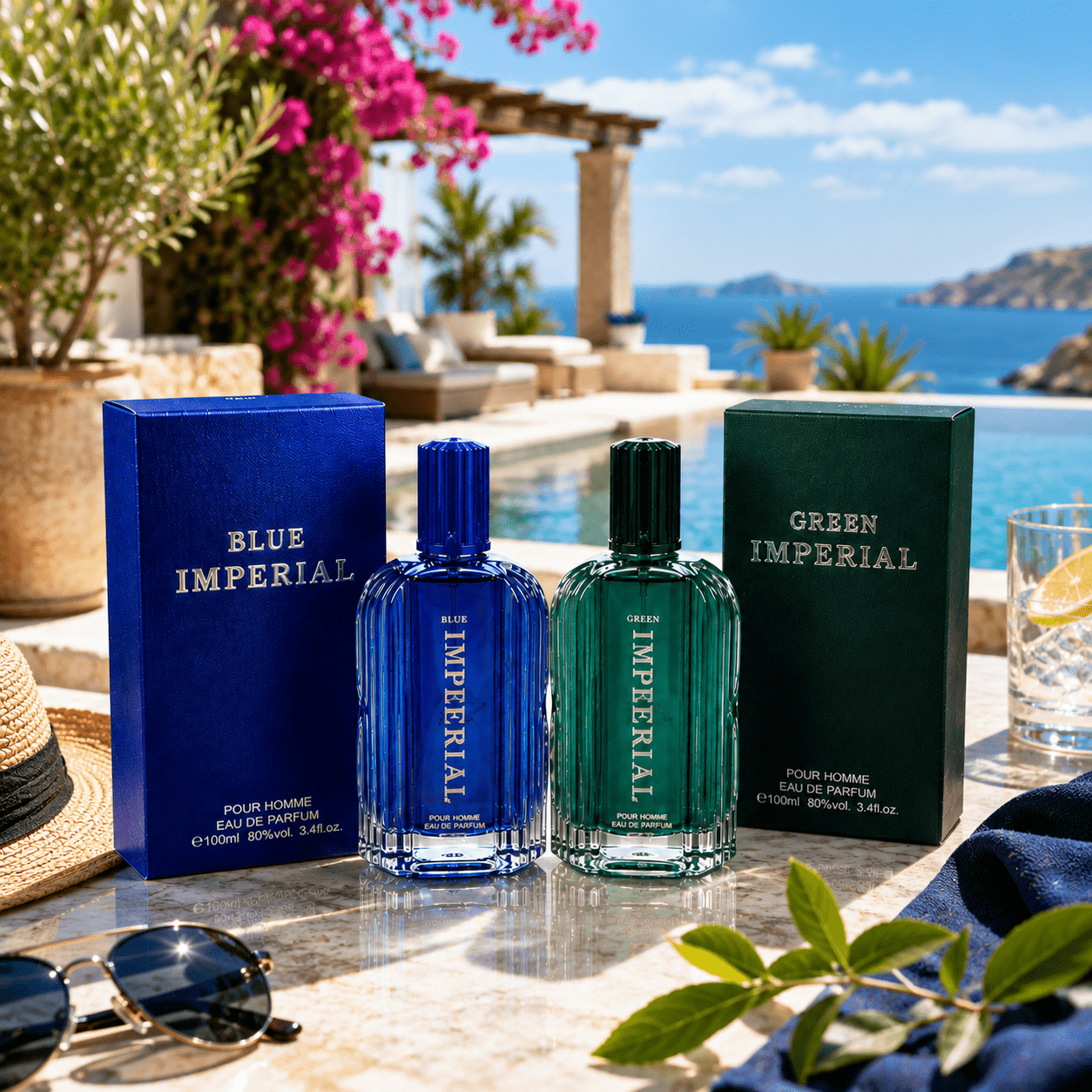 TEMU Perfume For Men – Imperial Blue And Green Imperial Pour Homme Duo 100ml X2 Fine Fresh Aromatic Fragrance Collection With Citrus Marine Notes