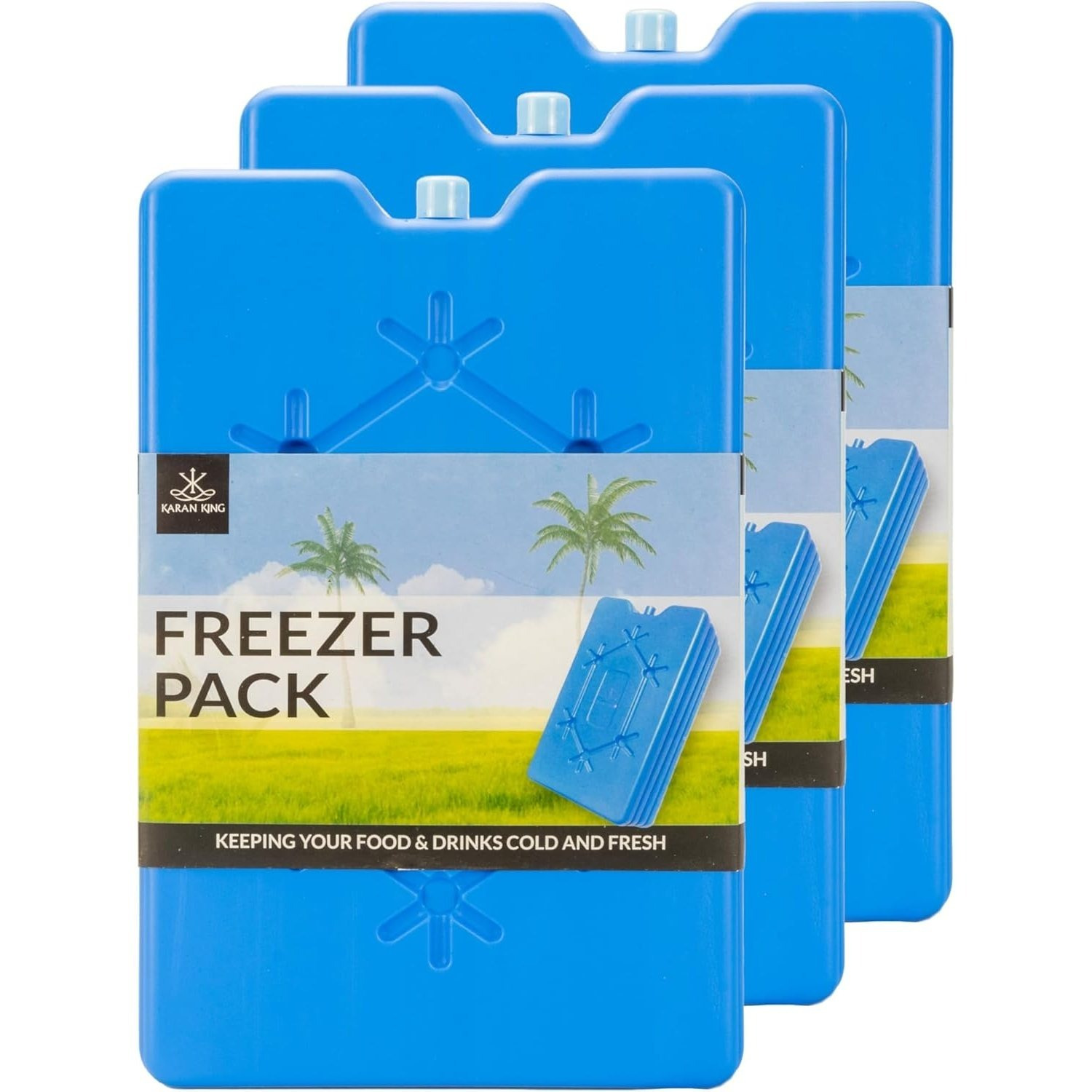 TEMU 3 X Freezer Blocks – Coolant That Stays For – Keeps Food And Drinks Cooler For Hours | Reusable Ice Packs For Lunch Box, Travel, Picnic