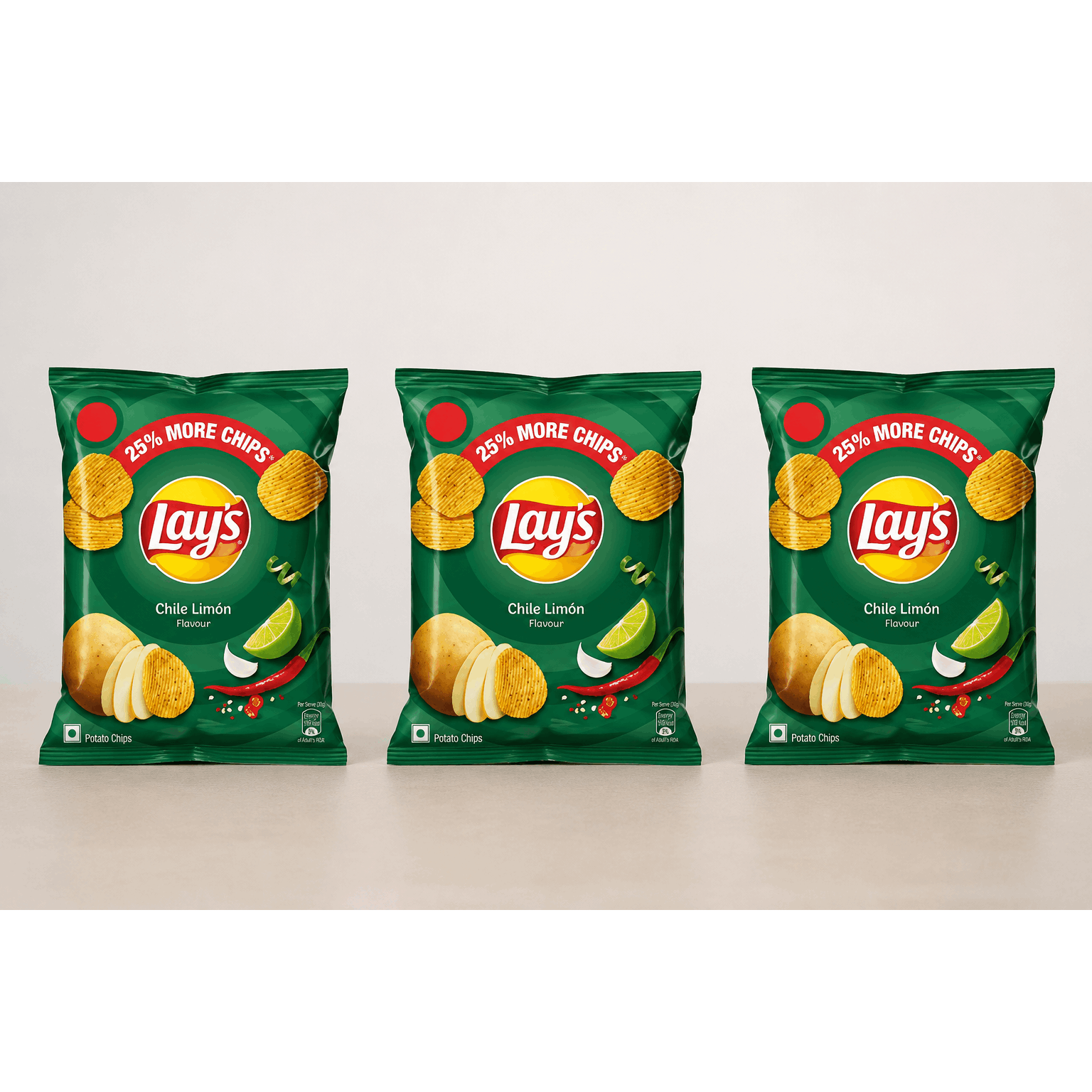 Image of 3pcs Of Lay's Chile Limon 50g / 3 Bags Of Lay's Chile Limon 50g